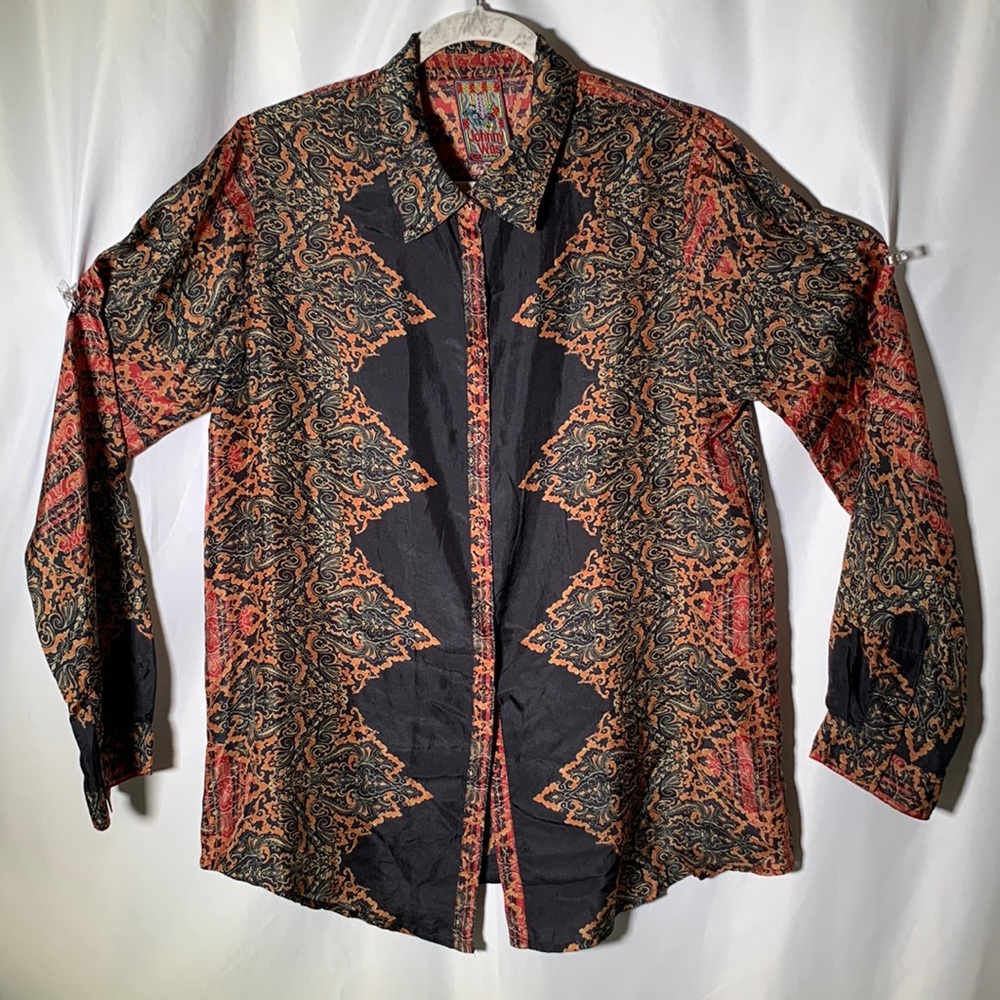 Johnny Was LS Silk Blouse Medium